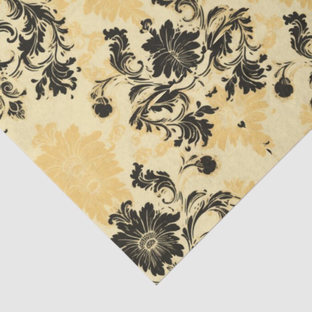 Papier Mousseline Élégante page de découpage française noire et oran (Détail)