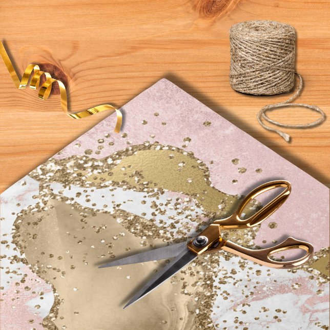 Papier Mousseline Élégante Parties scintillant en pierre d'or en ros (Créateur téléchargé)