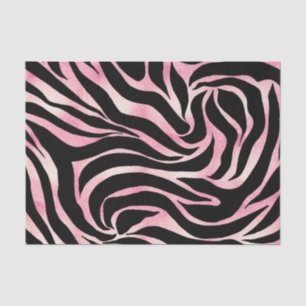Papier Mousseline Elégante Parties scintillant Rose or Zebra Black P