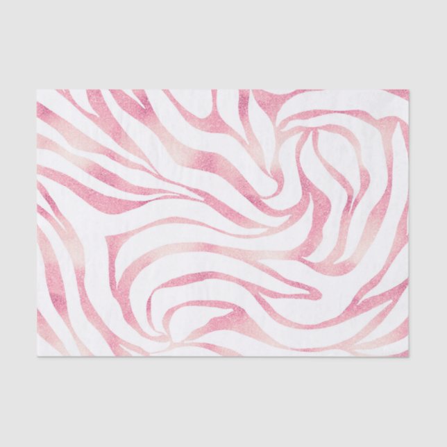 Papier Mousseline Elégante Parties scintillant Rose or Zebra White P (Recto)