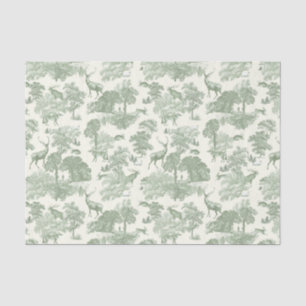 Papier Mousseline Elégante toile de bois de cerf Vintage Sage Green