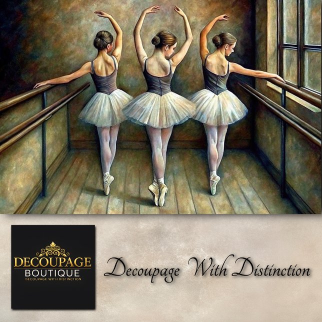 Papier Mousseline Elégante Trio Danse Ballerina Découpage (Elegant Trio dance Ballerina Decoupage Tissue Paper)