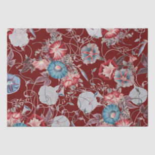 Papier Mousseline Elégante Vintage Morning Glories Floral Decoupage