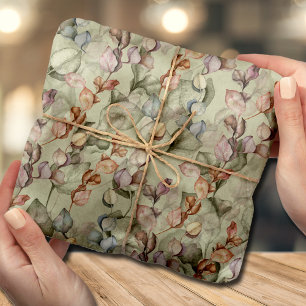 Papier Mousseline Élégants Feuilles d'Eucalyptus