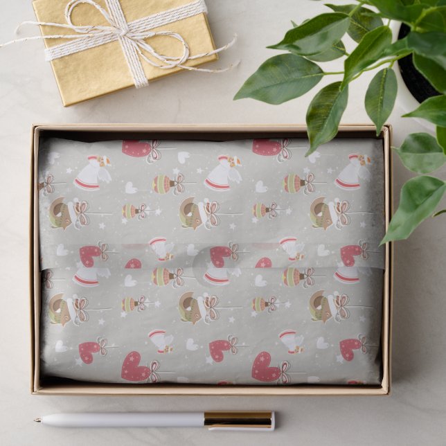 Papier Mousseline Éléments de Noël Anges Oiseaux (Cadeau)