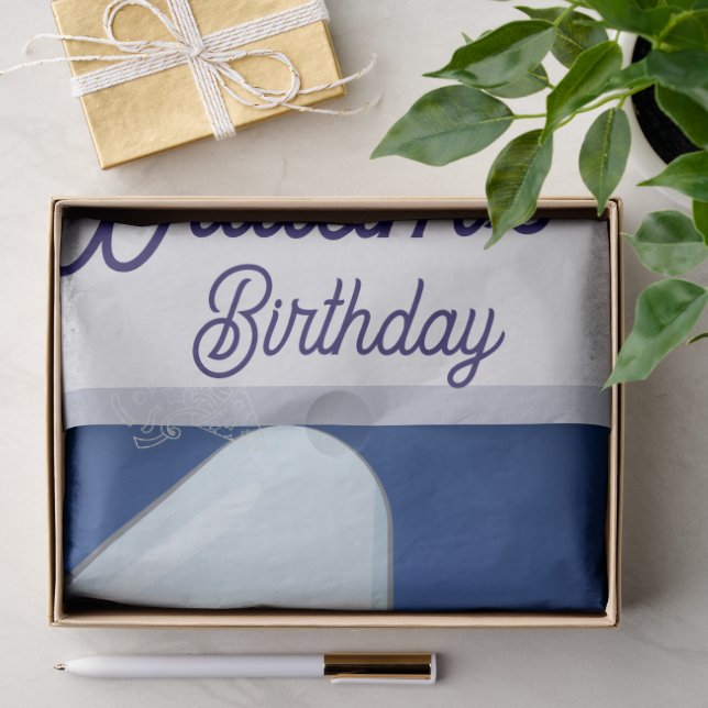 Papier Mousseline Éléphant Bébé Mignon Premier Anniversaire (Cadeau)