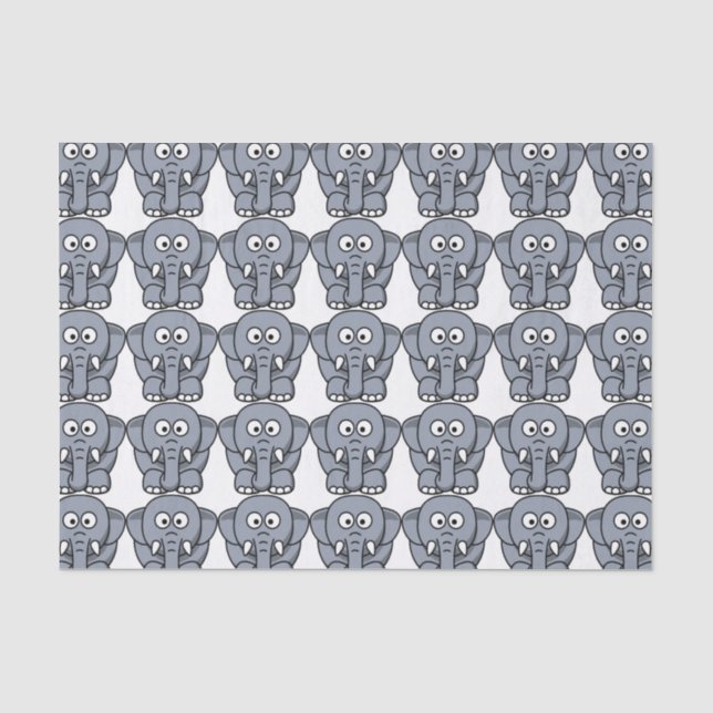 PAPIER MOUSSELINE ÉLÉPHANT GRIS (Recto)