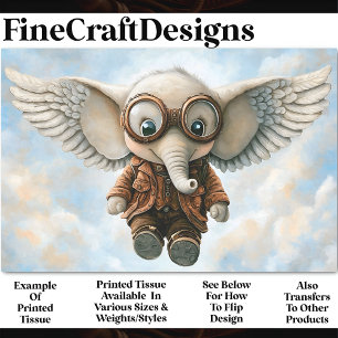 Papier Mousseline Elephant Steampunk Avec Ailes Oreilles AV6 Découpa