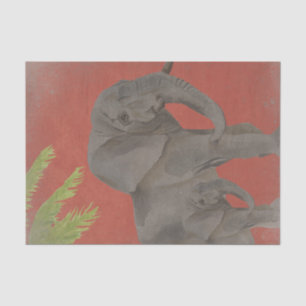 Papier Mousseline Eléphant vintage