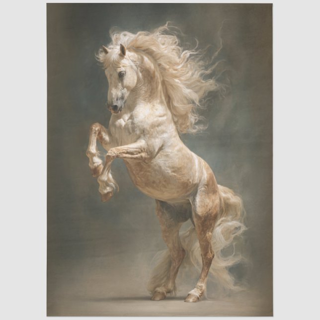 Papier Mousseline Élevage de découpage Cheval Palomino (Recto)