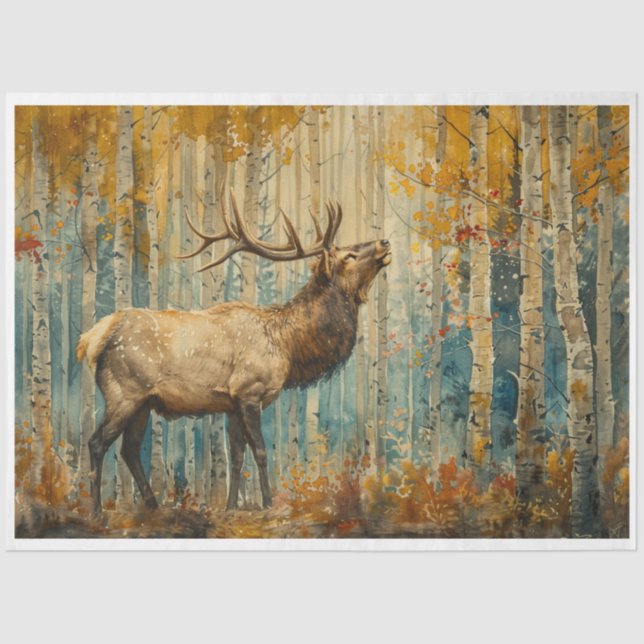Papier Mousseline Elk d'automne (Recto)