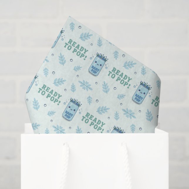 Papier Mousseline Elle est prête à éclater Blue Boho Kawaii Soda (Sac cadeau)