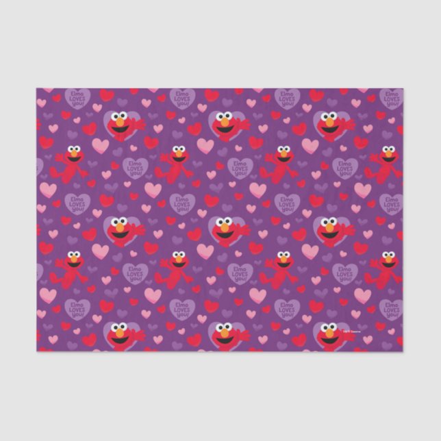 Papier Mousseline Elmo vous aime Motif de la Saint Valentin (Recto)