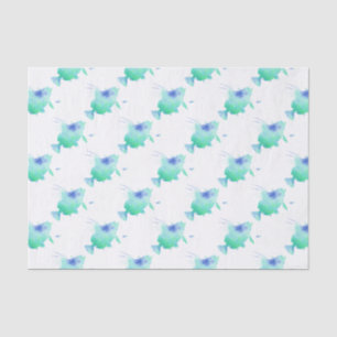 Papier Mousseline emballage d'aqua de poissons d'océan