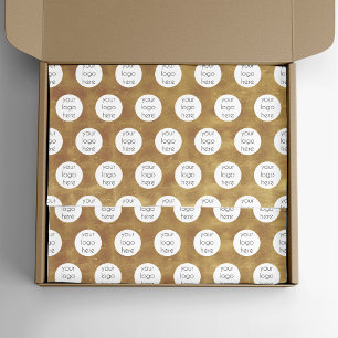 Papier Mousseline Emballage de logo d'entreprise en feuille d'or de 