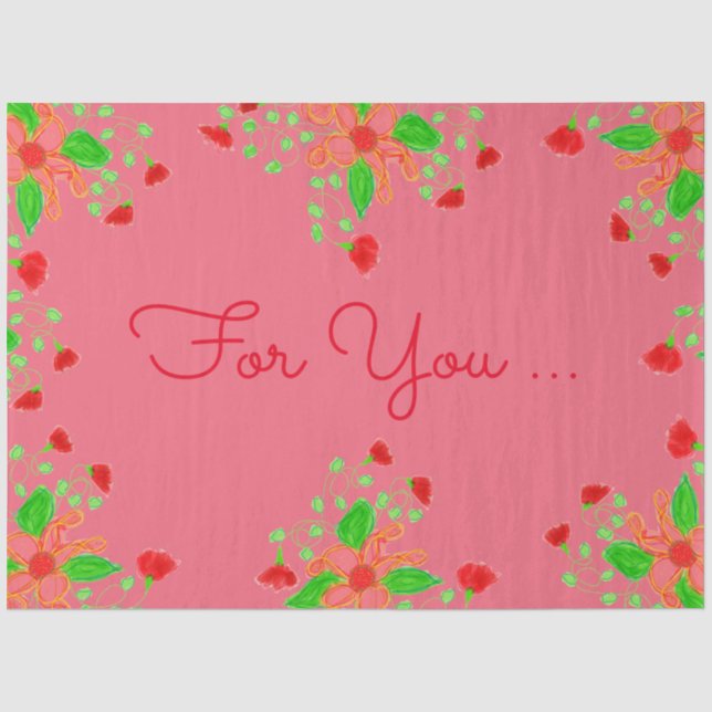 Papier Mousseline Emballage floral de pastèque (Recto)