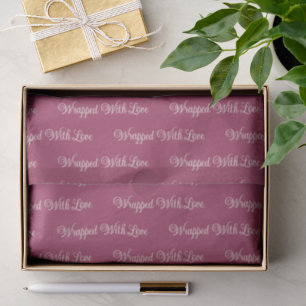 Papier Mousseline Emballé avec amour   Cadeau de Noël au prune de ba
