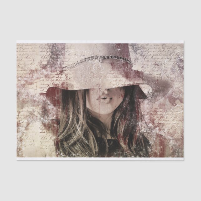 Papier Mousseline Embrasse-nous ! Tissu de découpage (Recto)