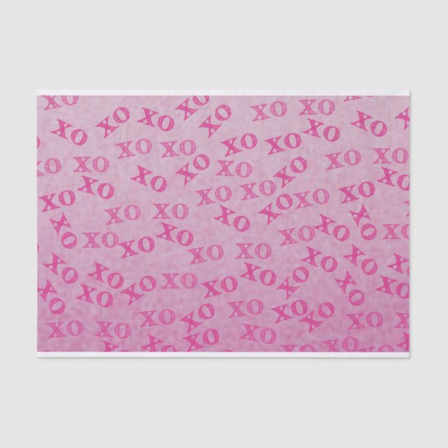 Papier Mousseline Embrous Et Baisers Rose XO XO (Recto)