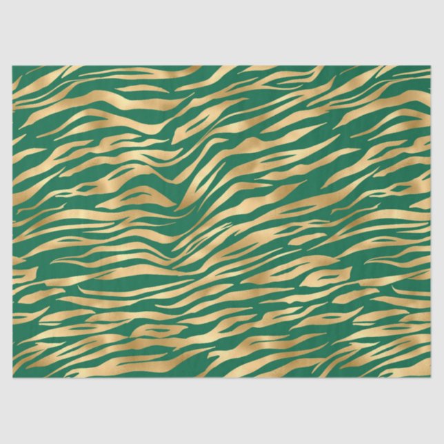 Papier Mousseline Emerald et Gold Safari Series Design 1 (Recto)