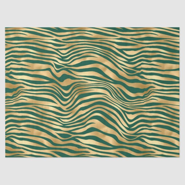 Papier Mousseline Emerald et Gold Safari Series Design 4 (Recto)
