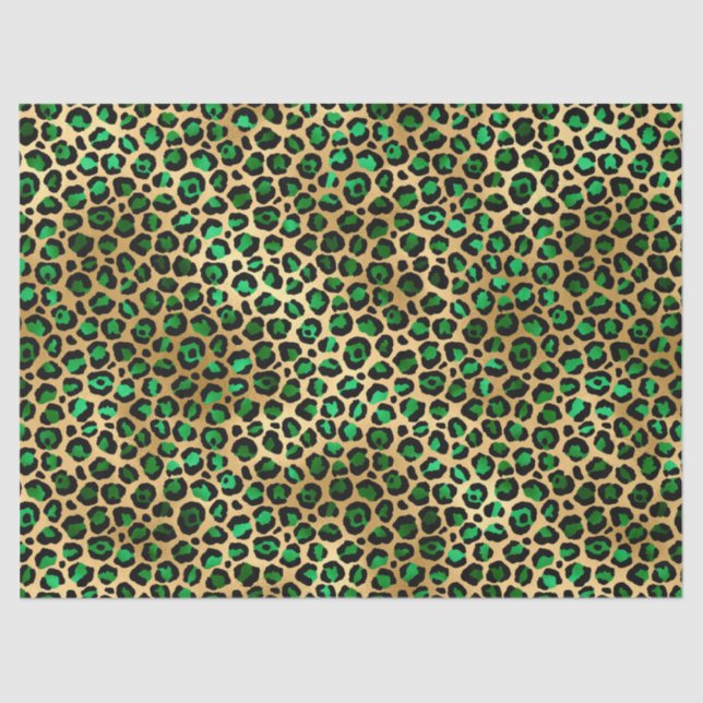 Papier Mousseline Emerald et Gold Safari Series Design 8 (Recto)