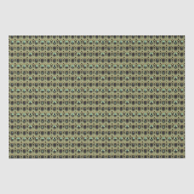 Papier Mousseline Emerald & Gold Art Déco (Recto)