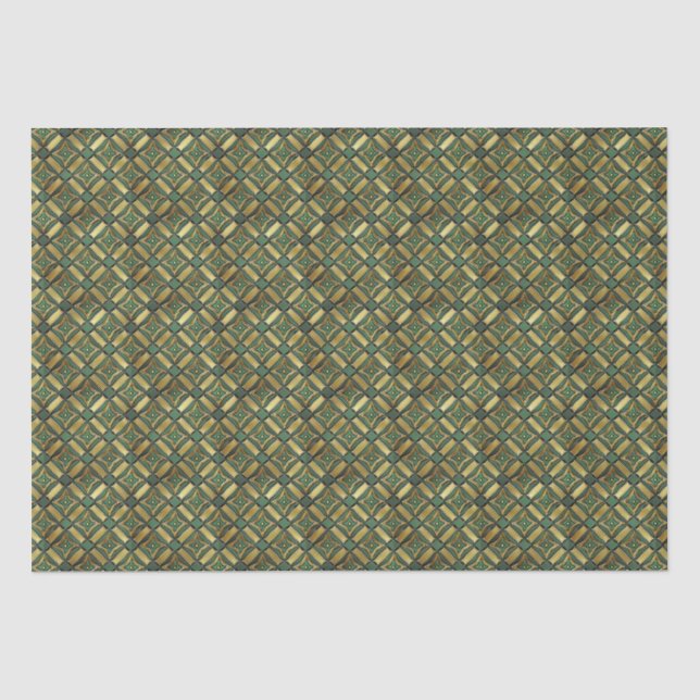 Papier Mousseline Emerald & Gold Art Déco (Recto)