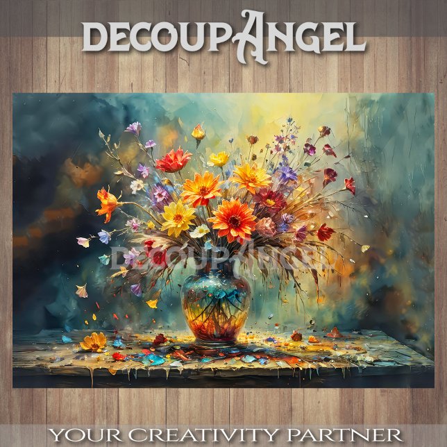 Papier Mousseline Émeute florale des couleurs - Découpage - (Créateur téléchargé)