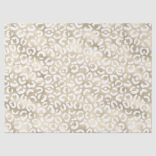 Papier Mousseline Empreinte de léopard blanc Glam Gold