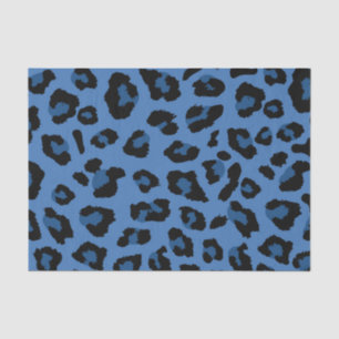 Papier Mousseline Empreinte de léopard bleu