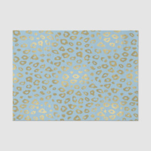 Papier Mousseline Empreinte de léopard bleu d'Ombre d'or