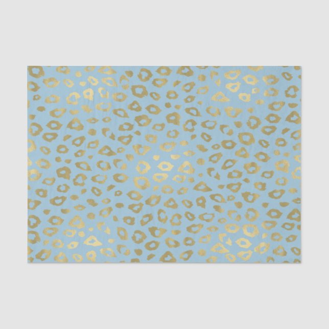 Papier Mousseline Empreinte de léopard bleu d'Ombre d'or (Recto)