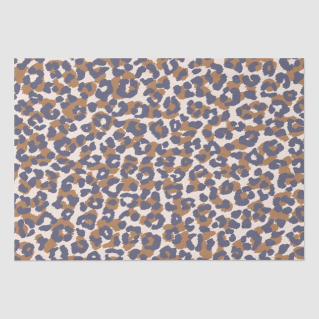 Papier Mousseline Empreinte de léopard-bleu et Brown (Recto)