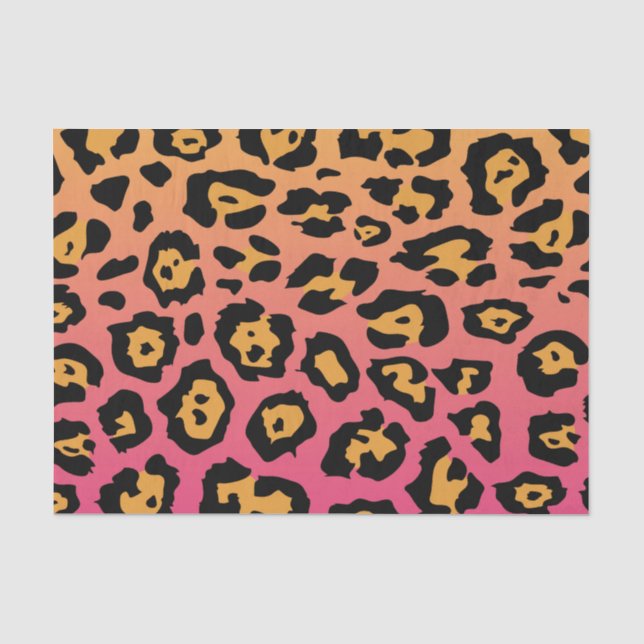 Papier Mousseline Empreinte de léopard coloré (Recto)