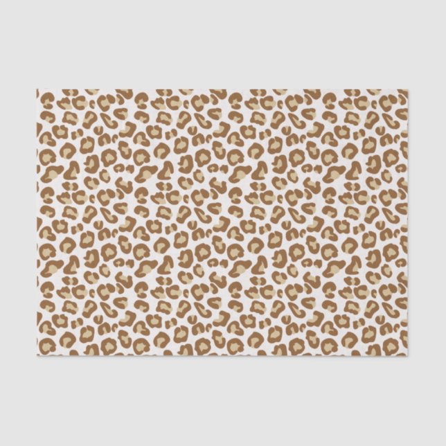 Papier Mousseline Empreinte de léopard de neige, beige, tan et crème (Recto)