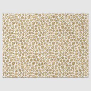 Papier Mousseline Empreinte de léopard de Parties scintillant blanc