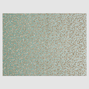 Papier Mousseline Empreinte de léopard de Parties scintillant Emeral