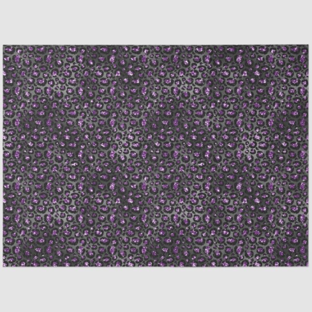 Papier Mousseline Empreinte de léopard d'étincelle noire violette (Recto)
