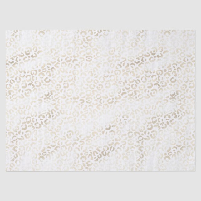 Papier Mousseline Empreinte de léopard d'or blanc (Recto)