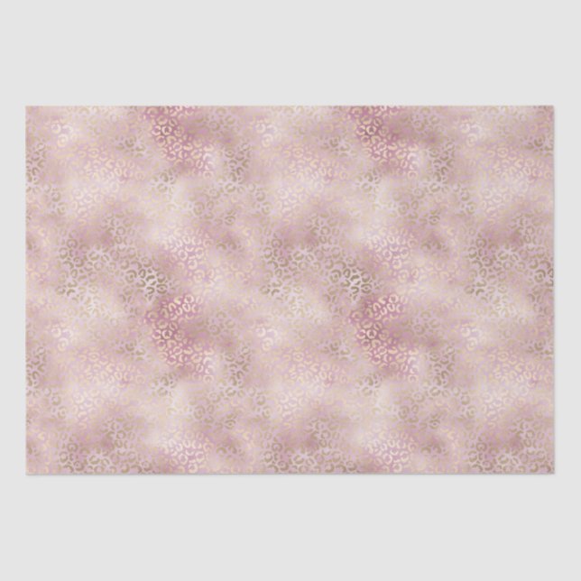 Papier Mousseline Empreinte de léopard d'or de Glam rose (Recto)