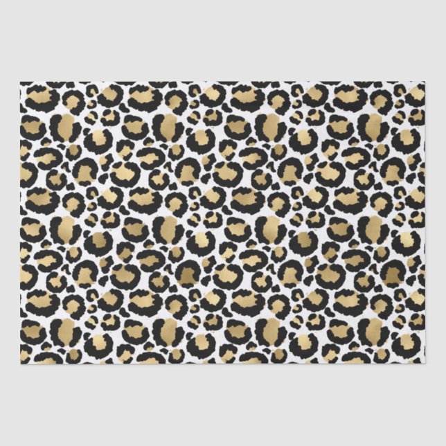 Papier Mousseline Empreinte de léopard d'or noir (Recto)
