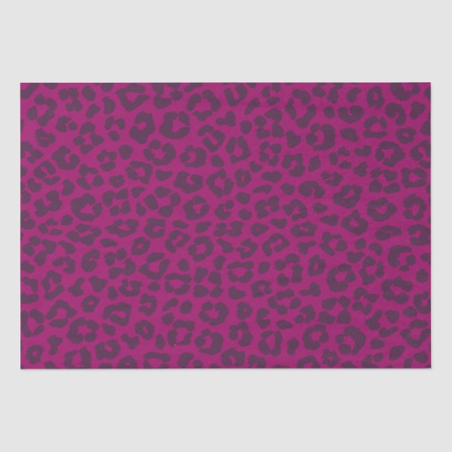 Papier Mousseline Empreinte de léopard-Magenta (Recto)