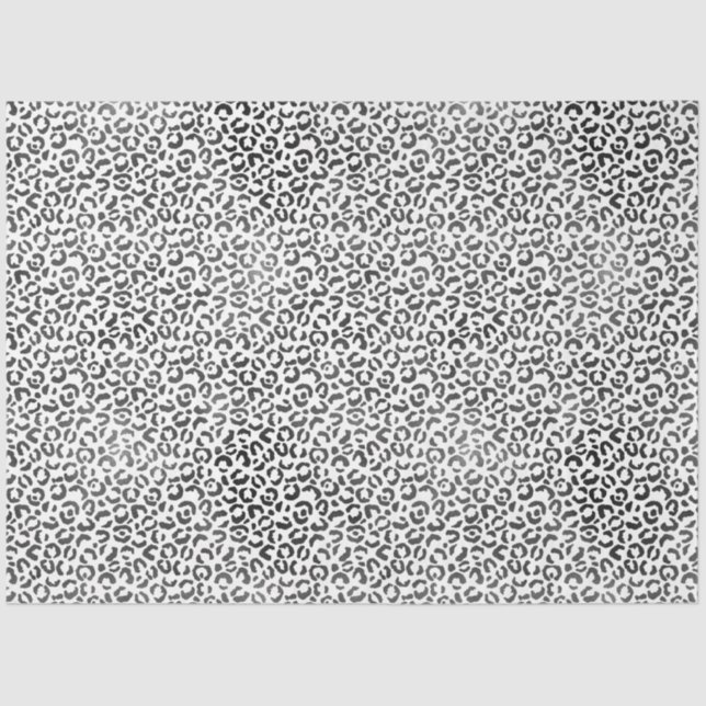 Papier Mousseline Empreinte de léopard noir blanc (Recto)