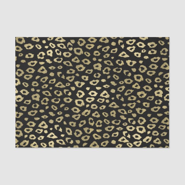 Papier Mousseline Empreinte de léopard noir d'Ombre d'or (Recto)
