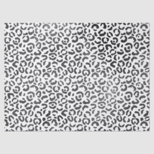 Papier Mousseline Empreinte de léopard noir et blanc