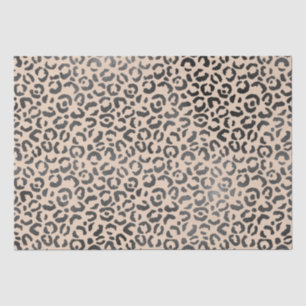 Papier Mousseline Empreinte de léopard noir et crème