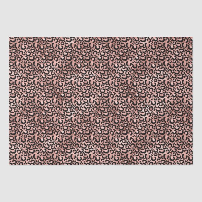 Papier Mousseline Empreinte de léopard noir rose (Recto)