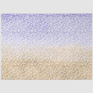 Papier Mousseline Empreinte de léopard Ombre or blanc violet