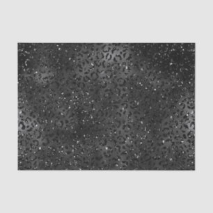 Papier Mousseline Empreinte de léopard Parties scintillant Black Fau